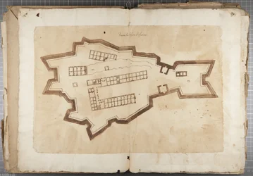 Portefølje af tegninger af Mutio Oddi fra Urbino og andre - Port of Fuentes, ca. 1635-40 (pen & blæk på papir i indbundet bind)
