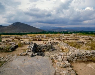Mykensk kunst: bade i det mykenske citadel, Tiryns Byen, omkring 1200 f.Kr. Grækenland