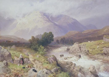 Highland Scene nær Dalmally, Argyll (wc på lærred)