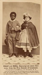Isaac og Rosa, frigivne slavebørn, fra de frie skoler i Louisiana, 1863-1864 (foto)