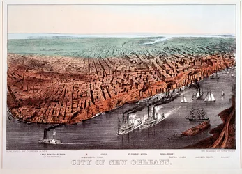 Udsigt over New Orleans. Farvetryk (farvetryk)