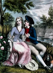den skotske digter Robert Burns forfører sin Mary Campbell fra højlandet