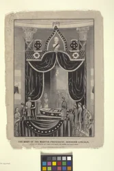 Martyrpræsidentens krop, Abraham Lincoln (litografi)