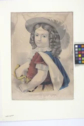 Den unge kavaler (håndkoloreret litografi)