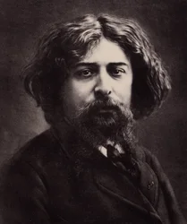 Portræt af Alphonse Daudet (1840-1897), fransk forfatter (foto)
