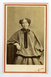 Portræt af forfatteren George Sand (1804-1876) (Aurore Dupin), baronesse Dudevant. Visitkort