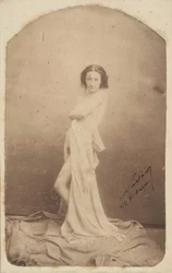 [Draperet stående nøgenmodel], 1856-59