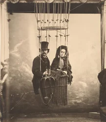 [Nadar med sin kone, Ernestine, i en ballon], ca. 1865, trykt 1890