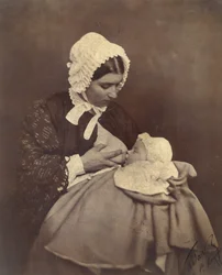 [Paul Nadar ved brystet af sin våde sygeplejerske], 1856.