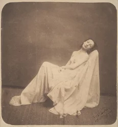 [Siddende model, delvist draperet], 1856-59.