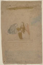 En dame med ledsagere, ca. 1775-80.