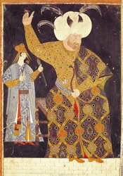 Portræt af Sultan Selim II (1524-74), der affyrer en bue og pil