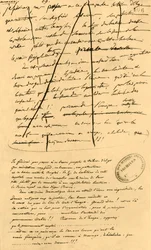 Groft udkast til tekst til optagelse i Le Moniteur Universel, 16. april 1801, 1921.