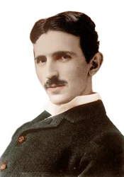 Portræt af Nikola Tesla (1856-1943) (Nikolaj) - kroatiskfødt serbisk ingeniør, fysiker og opfinder - fotografi af Napoleon Sarony (1821-1896), 1890
