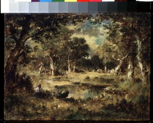 ""Skovlandskab"" (Skovsump) Maleri af Narcisse Virgile Diaz de la Pena (1807-1876) 1870 Pushkin Museum, Moskva