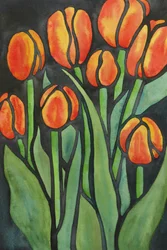 Kraftige orange tulipaner