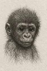 En uskyldig chimpanseunge