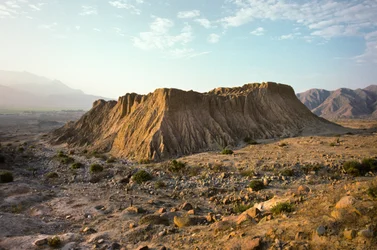 Moche-pyramiden Pampa Grande i Lambayeque-dalen i det nordlige Peru