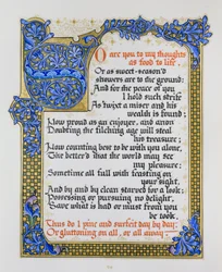 Side med sange og sonetter af Shakespeare med illumination