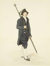 Bristol Bellman, ca. 1830 (blyant og akvarel på papir)