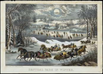 Central Park om vinteren, 1877-94., 1877-94. Skabere: Nathaniel Currier, James Merritt Ives, Currier og Ives.