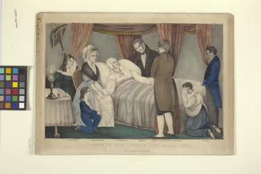 Death Of Washington (håndkoloreret litografi)