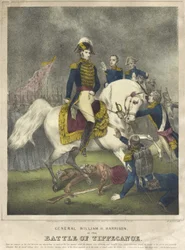General William H. Harrison i slaget ved Tippecanoe, udg. 1840