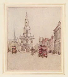 St Mary-le-Strand (farvelitografi)