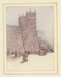 Westminster Abbey (farvelitografi)