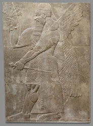 Reliefpanel, nyassyrisk, ca. 883-859 f.Kr. (gipsalabast)