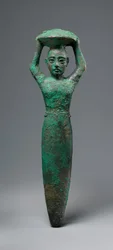 Grundfigur af kong Shulgi af Ur, der bærer en kurv, ca. 2094-2047 f.Kr. (kobber)