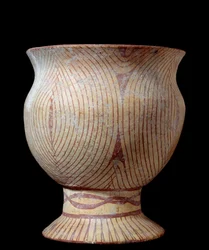 Yngre stenalder: keramisk vase. Fra Thailand. 4630 f.Kr. 0,23 x 0,2 m. Paris, Musée Guimet, Nationalmuseet for asiatisk kunst