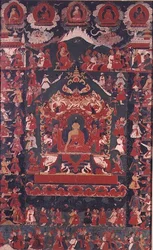 Buddha indvier praksis med at modtage almisser, fra 