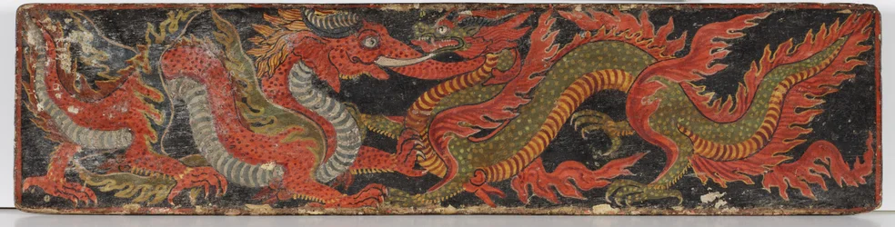 Buddhistisk manuskriptomslag, 1659 (ugennemsigtigt wc på træ)