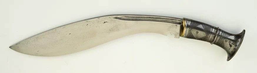 Kukri eller Khukari kniv (stål, jern og messing)
