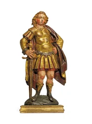 Ajouree-relief af en soldat, første halvdel af det 17. århundrede (pakke forgyldt træ)