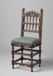 Udskåret stol, ca. 1620-50 (træ)