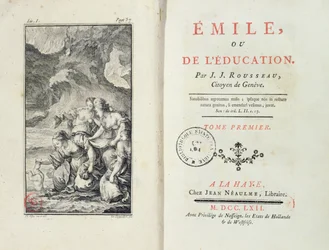 Frontispice til Émile af Jean-Jacques Rousseau, 1762