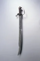 Jagtsværd, ca. 1700 (stål, træ og messing)