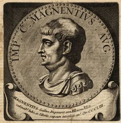 Portræt af den romerske kejser Magnentius.
