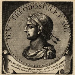 Portræt af den romerske kejser Theodosius I.