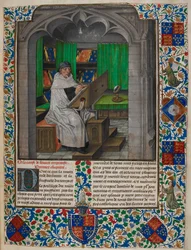Royal 14 E. I f.3 Vincent de Beauvais læser ved sit skrivebord, fra 