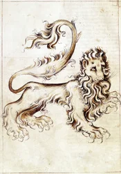 Sloane 3983 f.16v Stjernetegnet Løven (vellum)
