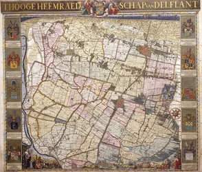 Vægkort over Delftland, 1712