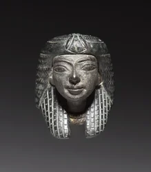Bronzebjerg fra et "Shawabty-bundt": Hoved, sent 18. til 19. dynasti, ca. 1336-1256 f.Kr.