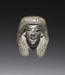 Bronzebeslag fra et "Shawabty-bundt": Hoved, sent 18. til tidligt 19. dynasti, ca. 1336-1256 f.Kr.