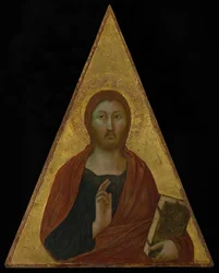 Christ Blessing, omkring 1340 (tempera og bladguld på panel)