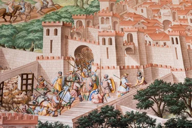 Detalje af fresco i Hall of Battles i slaget ved La Higueruela i 1431