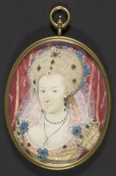 Anne af Danmark, ca. 1600 (gouache på vellum lagt på kort)