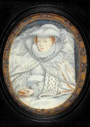 En dame traditionelt identificeret som Mary Queen of Scots (akvarel på vellum)
